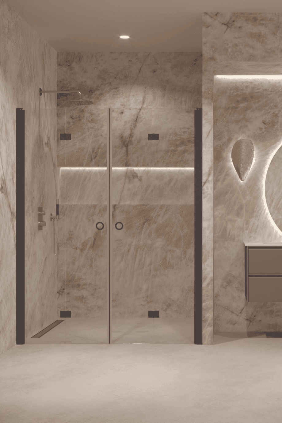 Alcove shower screen Hietakari Forma 325, folding door + folding door – 9