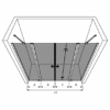 Alcove shower screen Hietakari Forma 329, hinged door with fixed part + folding door with fixed part – view 3 Alcove shower screen Hietakari Forma 329, hinged door with fixed part + folding door with fixed part – 3