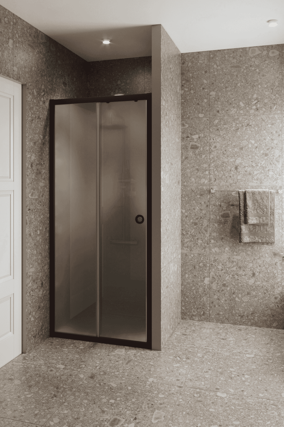 Alcove shower screen Hietakari Forma 462, Cocoa frame, super bright satin glass Alcove shower screen Hietakari Forma 462, Cocoa frame, super bright satin glass