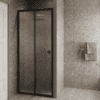 Alcove shower screen Hietakari Forma 462, black frame, Chinchilla patterned glass Alcove shower screen Hietakari Forma 462, black frame, Chinchilla patterned glass