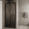 Alcove shower screen Hietakari Forma 462, black frame, grey satin glass Alcove shower screen Hietakari Forma 462, black frame, grey satin glass