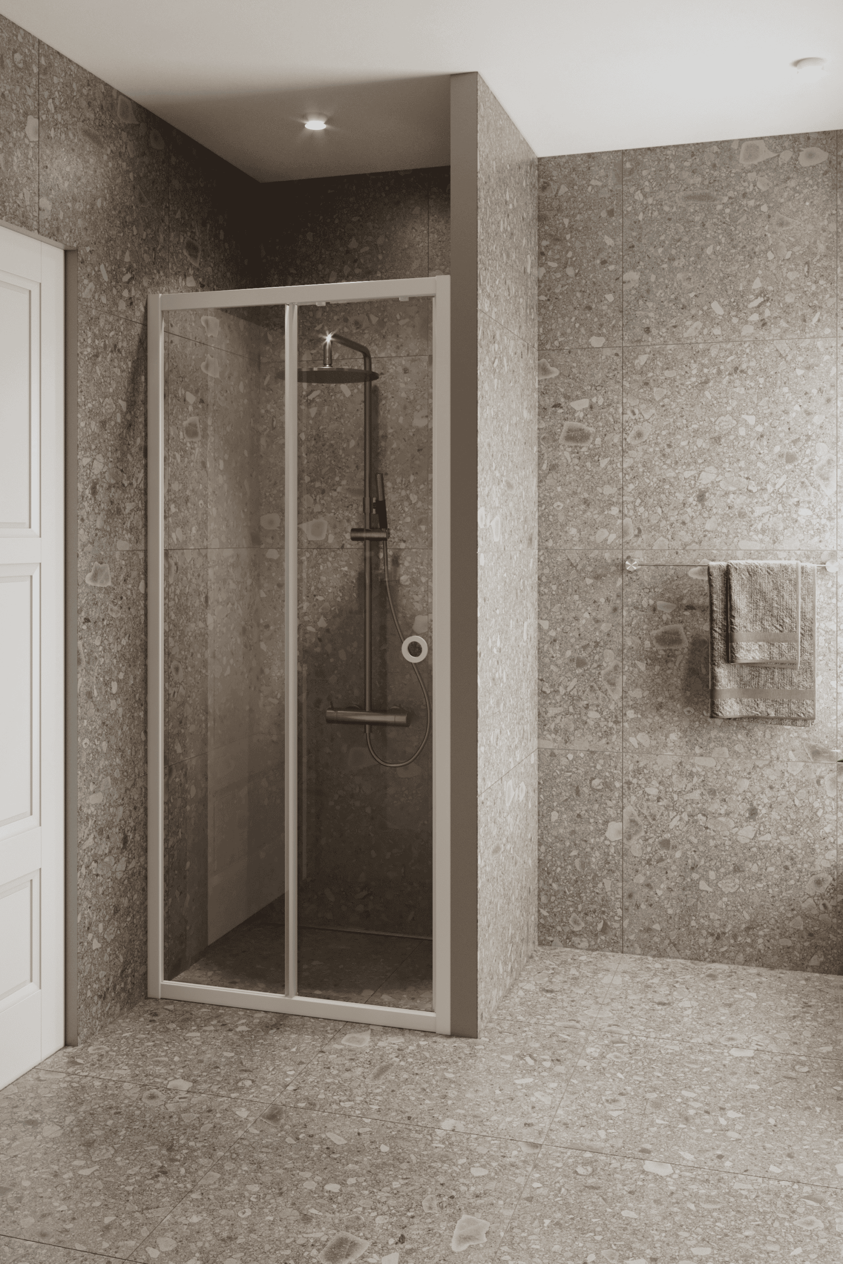 Alcove shower screen Hietakari Forma 462, fixed wall + sliding door