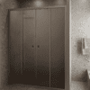Alcove shower screen Hietakari Forma 464, aluminium frame, brown satin glass Alcove shower screen Hietakari Forma 464, aluminium frame, brown satin glass