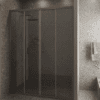 Alcove shower screen Hietakari Forma 464, Mocha frame, grey tinted glass Alcove shower screen Hietakari Forma 464, Mocha frame, grey tinted glass