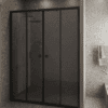 Alcove shower screen Hietakari Forma 464, black frame, grey tinted glass Alcove shower screen Hietakari Forma 464, black frame, grey tinted glass