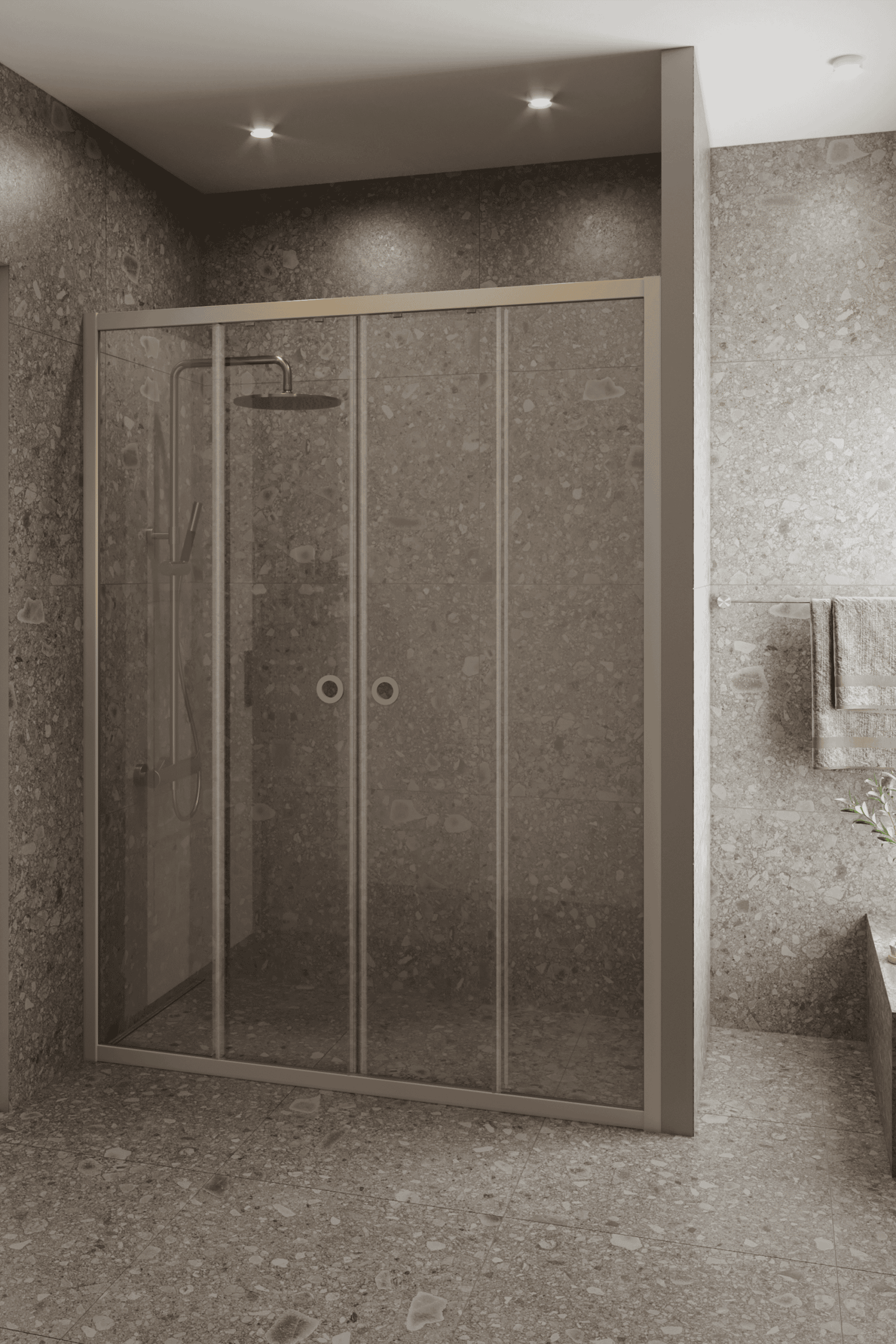 Alcove shower screen Hietakari Forma 464, fixed wall + fixed wall + sliding door + sliding door – 6