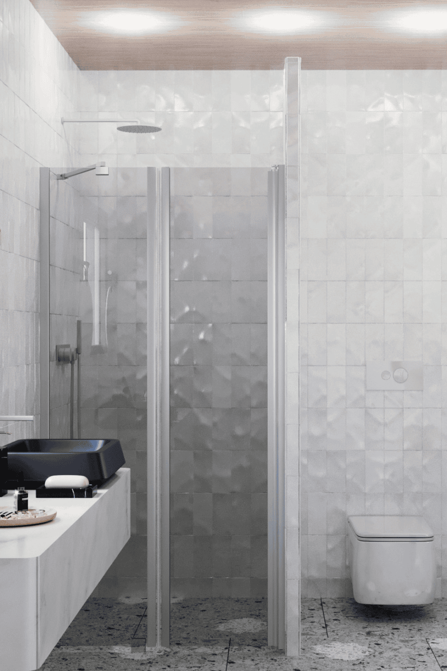 Alcove shower screen Hietakari Infinia 237, aluminium frame, grey tinted glass Alcove shower screen Hietakari Infinia 237, aluminium frame, grey tinted glass