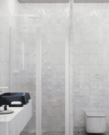 Alcove shower screen Hietakari Infinia 237, fixed wall + hinged door