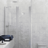 Alcove shower screen Hietakari Infinia 238, aluminium frame, clear glass Alcove shower screen Hietakari Infinia 238, fixed wall + folding door – 4
