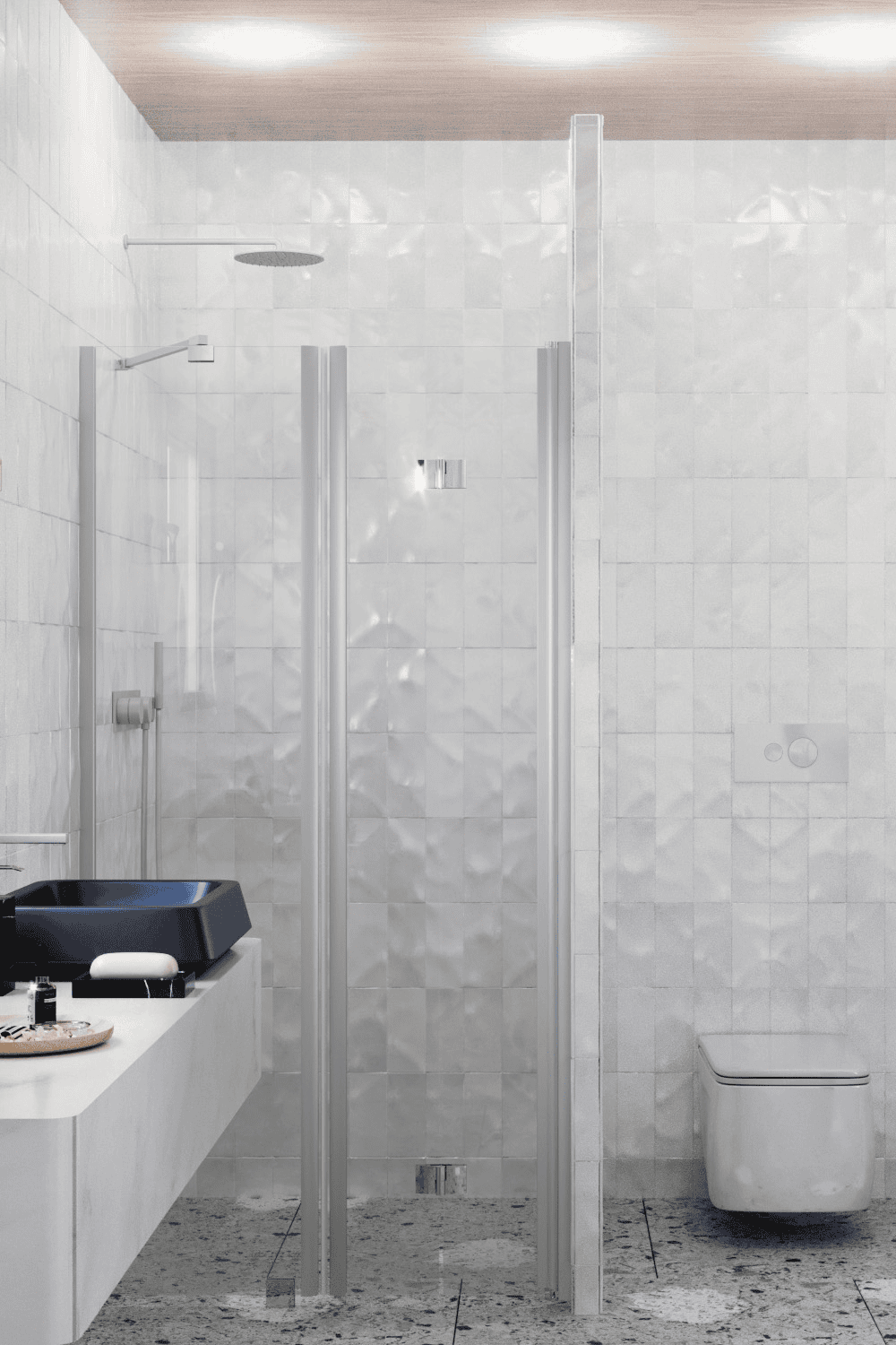 Alcove shower screen Hietakari Infinia 238, fixed wall + folding door – 4