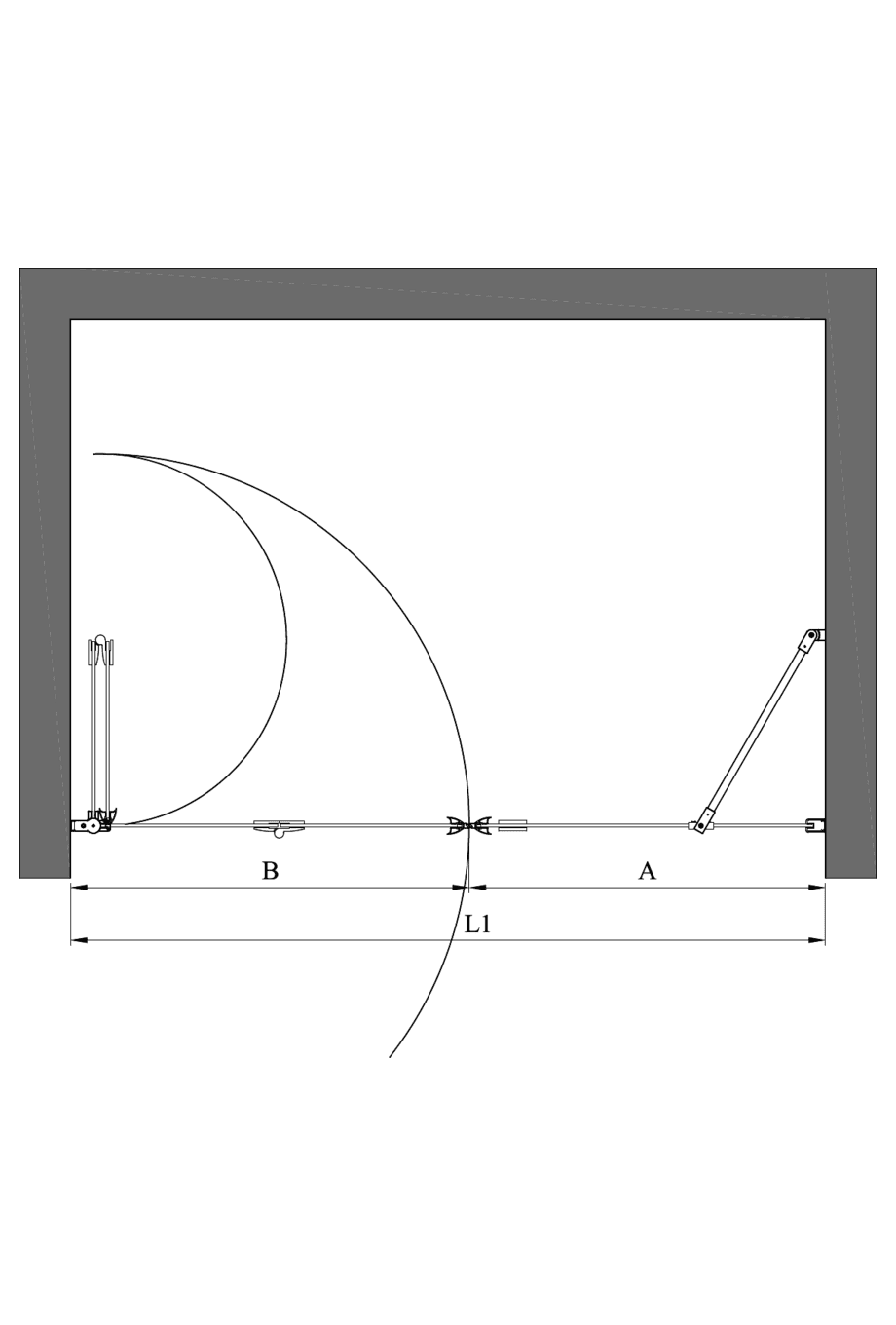 Alcove shower screen Hietakari Infinia 238, fixed wall + folding door – 2