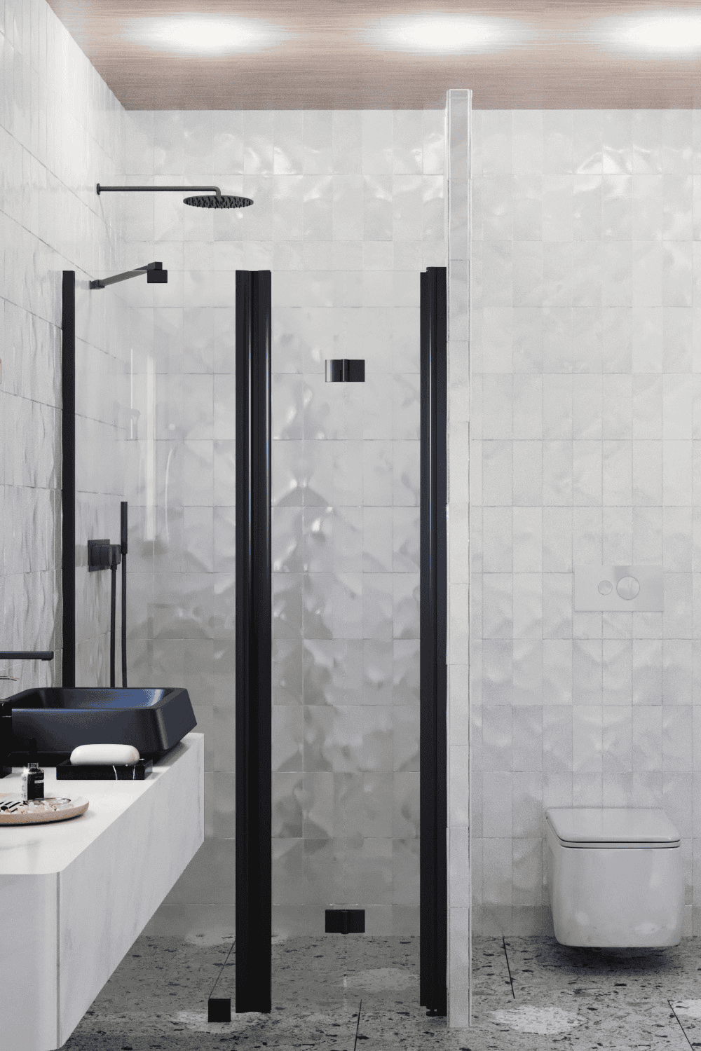 Alcove shower screen Hietakari Infinia 238, fixed wall + folding door – 5