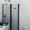 Alcove shower screen Hietakari Infinia 238, black frame, satin frosted glass Alcove shower screen Hietakari Infinia 238, black frame, satin frosted glass