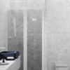 Alcove shower screen Hietakari Infinia 238, white frame, grey tinted glass Alcove shower screen Hietakari Infinia 238, white frame, grey tinted glass