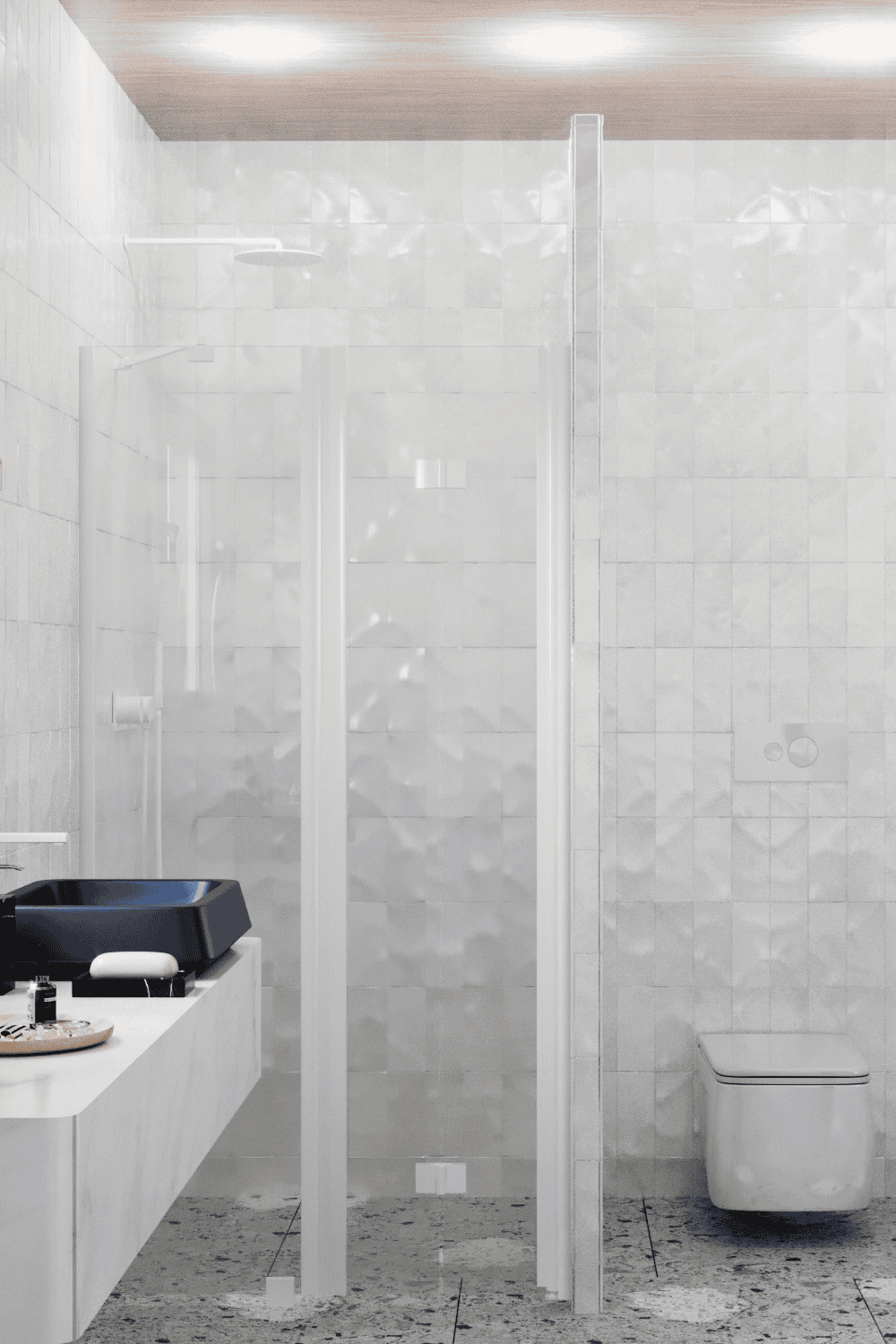 Alcove shower screen Hietakari Infinia 238, fixed wall + folding door