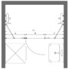 Alcove shower screen Hietakari Infinia 239, fixed wall + hinged door with fixed part – 2