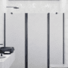 Alcove shower screen Hietakari Infinia 239, black frame, Chinchilla patterned glass