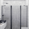 Alcove shower screen Hietakari Infinia 239, black frame, grey tinted glass