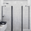 Alcove shower screen Hietakari Infinia 239, fixed wall + hinged door with fixed part – 5