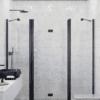 Alcove shower screen Hietakari Infinia 240, black frame, clear glass Alcove shower screen Hietakari Infinia 240, fixed wall + folding door with fixed part – 5