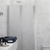 Alcove shower screen Hietakari Infinia 241, aluminium frame, Chinchilla patterned glass Alcove shower screen Hietakari Infinia 241, aluminium frame, Chinchilla patterned glass