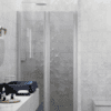 Alcove shower screen Hietakari Infinia 241, aluminium frame, grey tinted glass Alcove shower screen Hietakari Infinia 241, aluminium frame, grey tinted glass