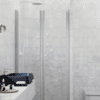 Alcove shower screen Hietakari Infinia 241, aluminium frame, clear glass Alcove shower screen Hietakari Infinia 241, hinged door + hinged door – 4