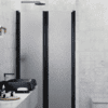Alcove shower screen Hietakari Infinia 241, black frame, Chinchilla patterned glass Alcove shower screen Hietakari Infinia 241, black frame, Chinchilla patterned glass