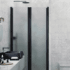 Alcove shower screen Hietakari Infinia 241, black frame, satin frosted glass Alcove shower screen Hietakari Infinia 241, black frame, satin frosted glass