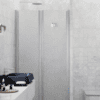 Alcove shower screen Hietakari Infinia 242, aluminium frame, Chinchilla patterned glass Alcove shower screen Hietakari Infinia 242, aluminium frame, Chinchilla patterned glass
