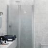 Alcove shower screen Hietakari Infinia 242, aluminium frame, satin frosted glass Alcove shower screen Hietakari Infinia 242, aluminium frame, satin frosted glass