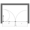 Alcove shower screen Hietakari Infinia 242 – dimension drawing Alcove shower screen Hietakari Infinia 242, hinged door + folding door – 2