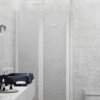 Alcove shower screen Hietakari Infinia 242, white frame, Chinchilla patterned glass Alcove shower screen Hietakari Infinia 242, white frame, Chinchilla patterned glass