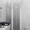 Alcove shower screen Hietakari Infinia 242, white frame, grey tinted glass Alcove shower screen Hietakari Infinia 242, white frame, grey tinted glass