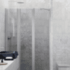 Alcove shower screen Hietakari Infinia 243, aluminium frame, grey tinted glass
