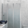 Alcove shower screen Hietakari Infinia 243, aluminium frame, satin frosted glass