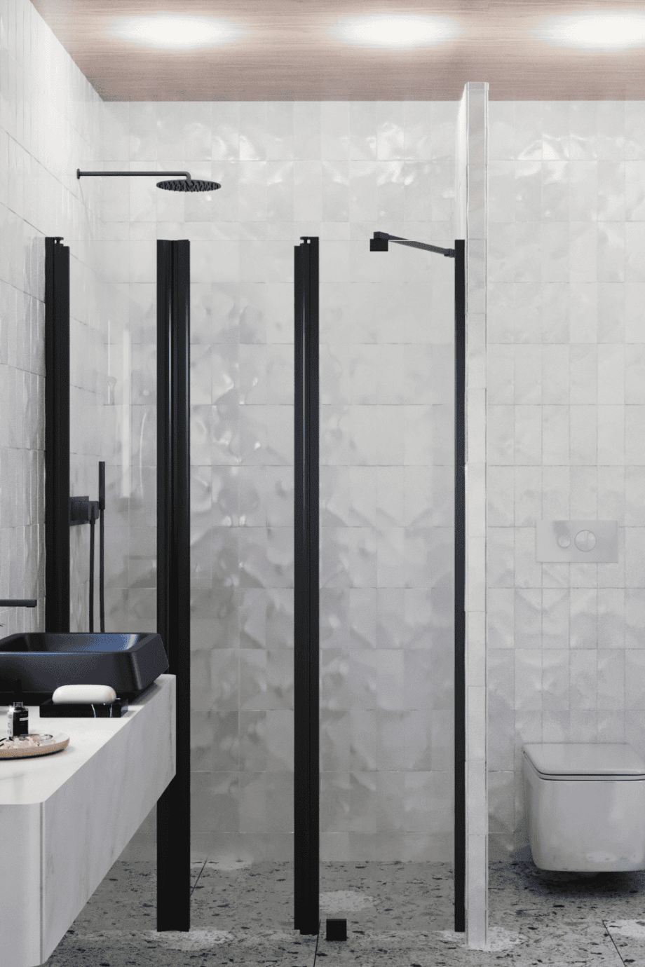 Alcove shower screen Hietakari Infinia 243, hinged door + hinged door with fixed part – 5
