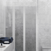 Alcove shower screen Hietakari Infinia 243, white frame, grey tinted glass