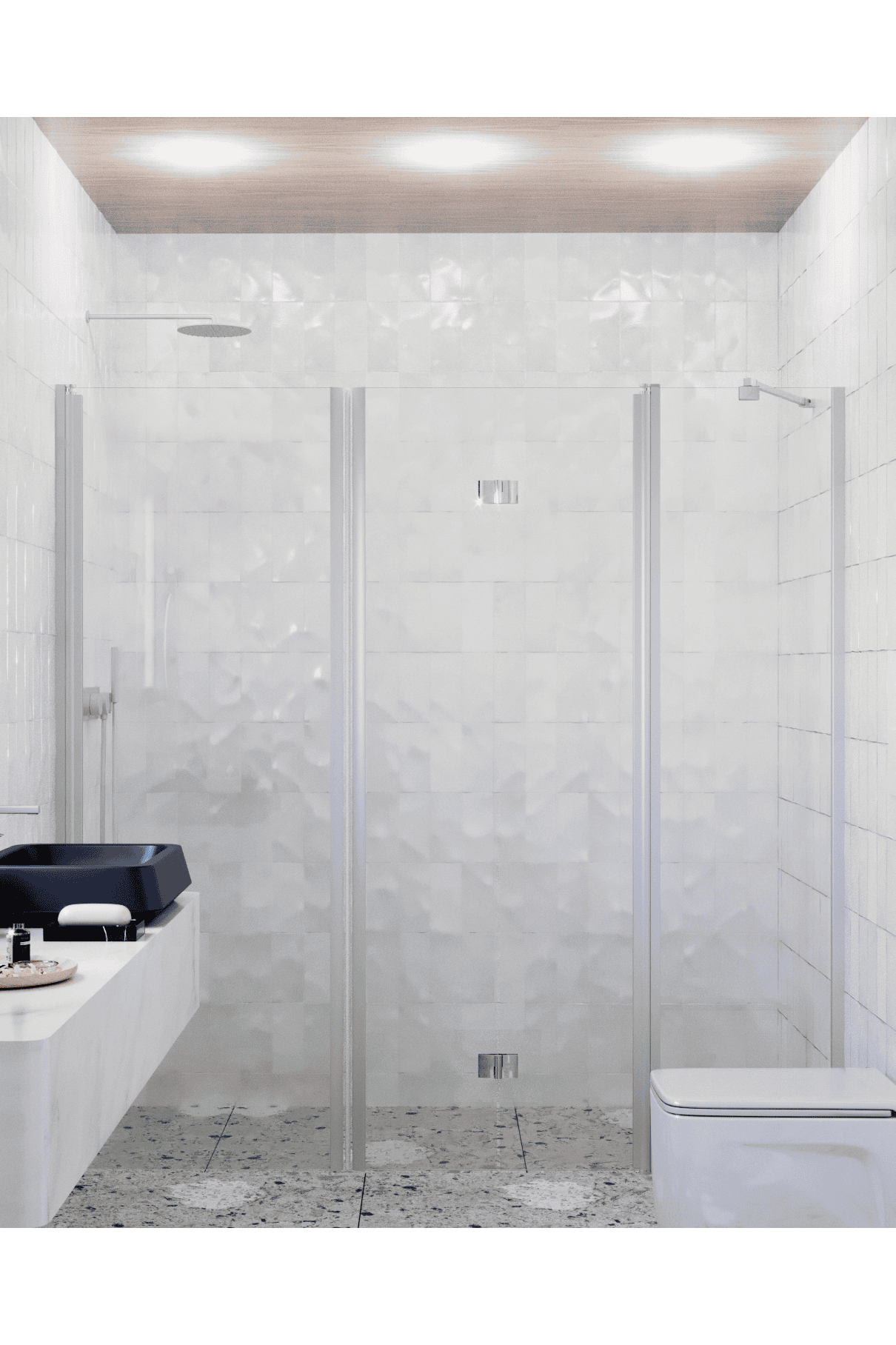 Alcove shower screen Hietakari Infinia 244, hinged door + folding door with fixed part – 4