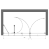 Alcove shower screen Hietakari Infinia 244 – dimension drawing Alcove shower screen Hietakari Infinia 244, hinged door + folding door with fixed part – 2