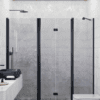 Alcove shower screen Hietakari Infinia 244, black frame, grey tinted glass Alcove shower screen Hietakari Infinia 244, black frame, grey tinted glass