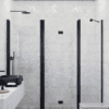 Alcove shower screen Hietakari Infinia 244, black frame, clear glass Alcove shower screen Hietakari Infinia 244, hinged door + folding door with fixed part – 5