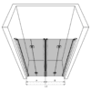 Alcove shower screen Hietakari Infinia 245 – 3D drawing Alcove shower screen Hietakari Infinia 245, folding door + folding door – 3
