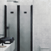 Alcove shower screen Hietakari Infinia 245, black frame, satin frosted glass Alcove shower screen Hietakari Infinia 245, black frame, satin frosted glass