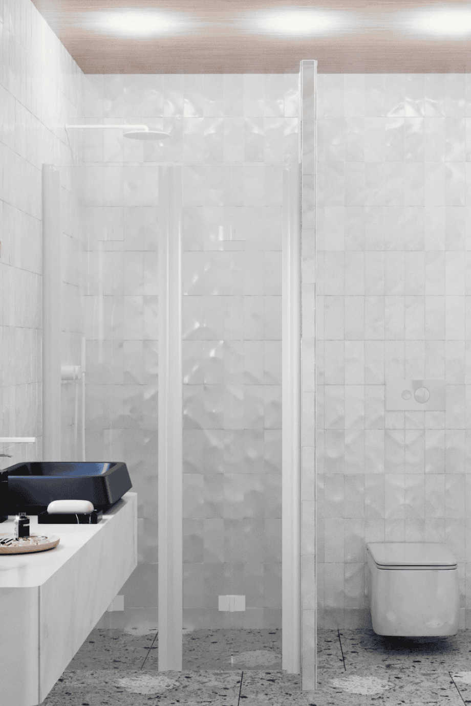 Alcove shower screen Hietakari Infinia 245, white frame, clear glass Alcove shower screen Hietakari Infinia 245, folding door + folding door