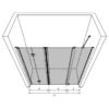 Alcove shower screen Hietakari Infinia 246 – 3D drawing Alcove shower screen Hietakari Infinia 246, folding door + hinged door with fixed part – 3