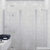 Alcove shower screen Hietakari Infinia 246, aluminium frame, clear glass Alcove shower screen Hietakari Infinia 246, folding door + hinged door with fixed part – 4