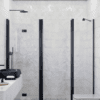 Alcove shower screen Hietakari Infinia 246, black frame, clear glass Alcove shower screen Hietakari Infinia 246, folding door + hinged door with fixed part – 5