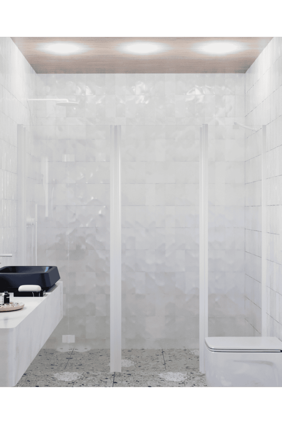 Alcove shower screen Hietakari Infinia 246, white frame, clear glass Alcove shower screen Hietakari Infinia 246, white frame, clear glass