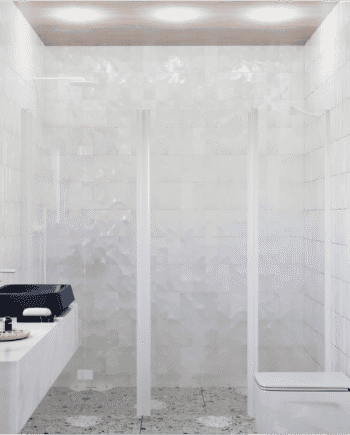 Alcove shower screen Hietakari Infinia 246, white frame, clear glass
